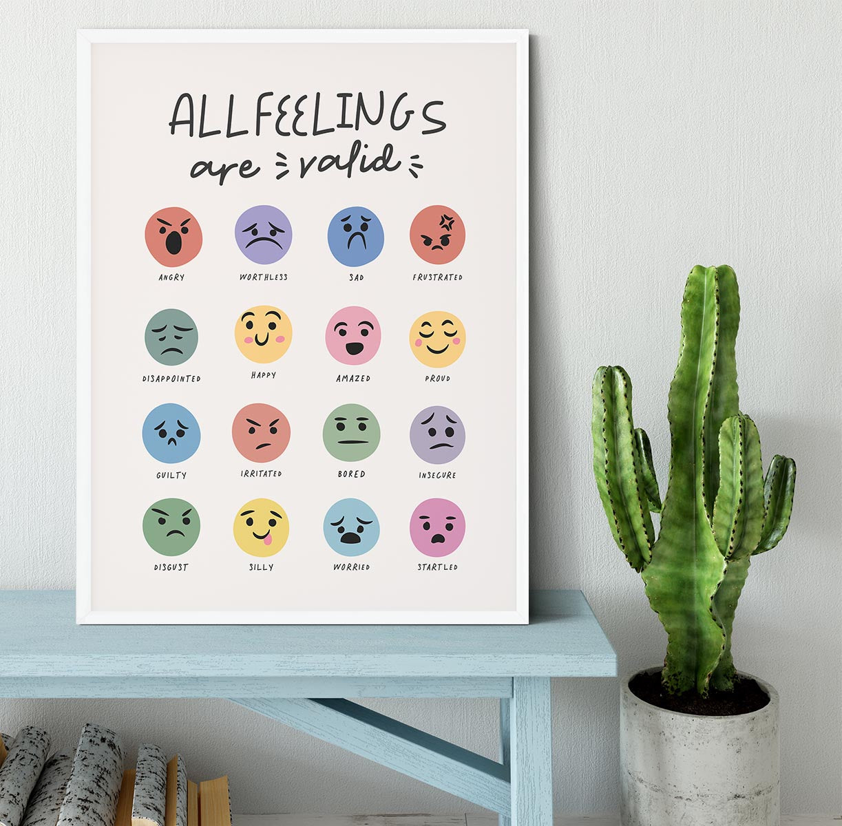 All Feelings Are Valid Framed Print - Canvas Art Rocks -6