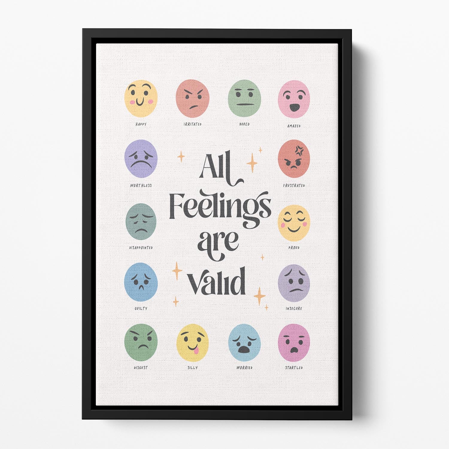 All Feelings Are Valid No2 Floating Framed Canvas - Canvas Art Rocks - 2