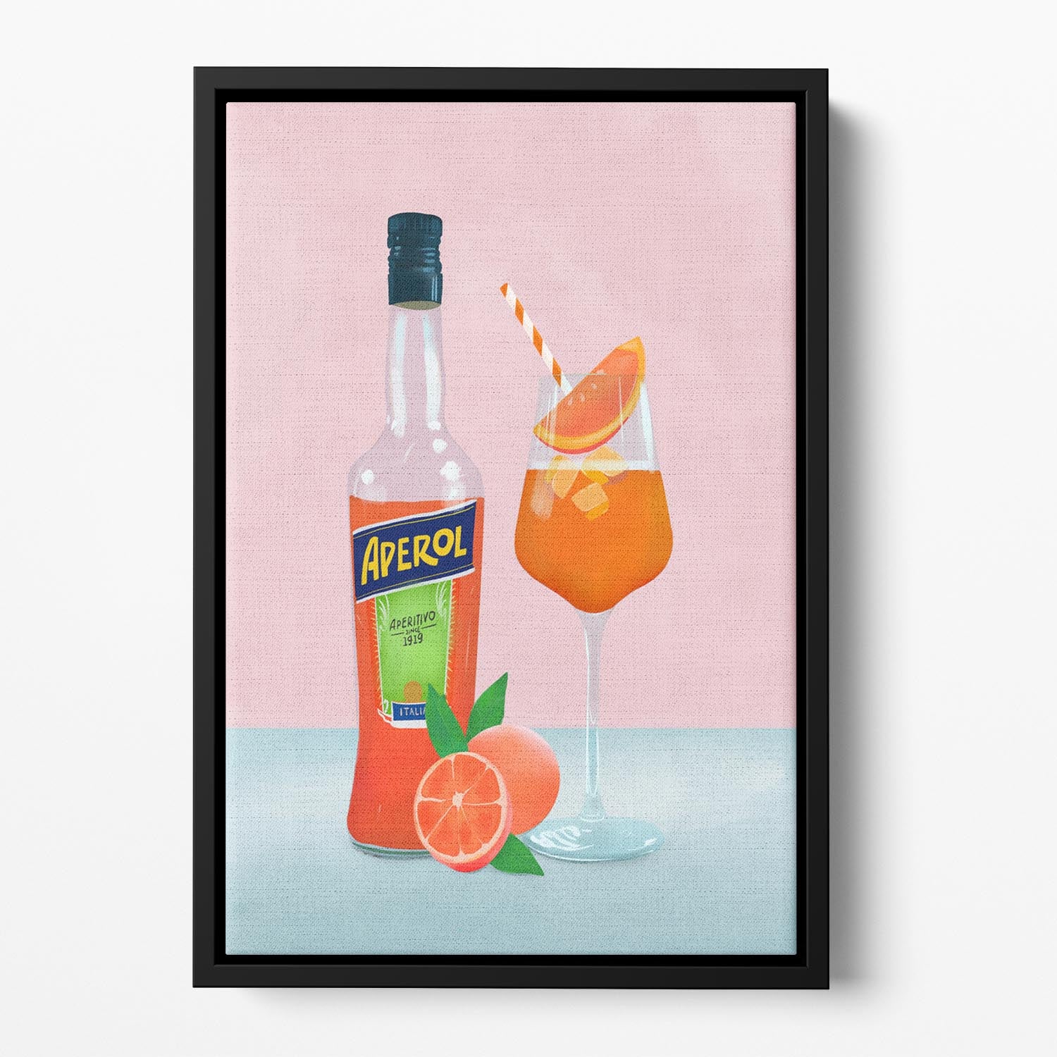 Aperol Spritz Floating Framed Canvas - Canvas Art Rocks - 2