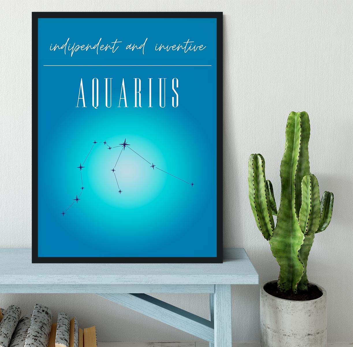 Aquarius Zodiac Vision Poster Framed Print - Canvas Art Rocks - 2