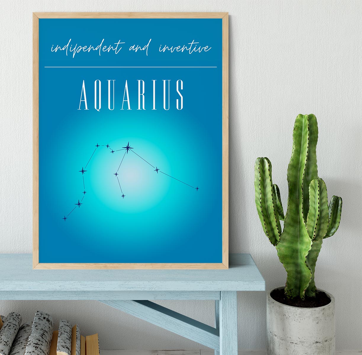 Aquarius Zodiac Vision Poster Framed Print - Canvas Art Rocks - 4