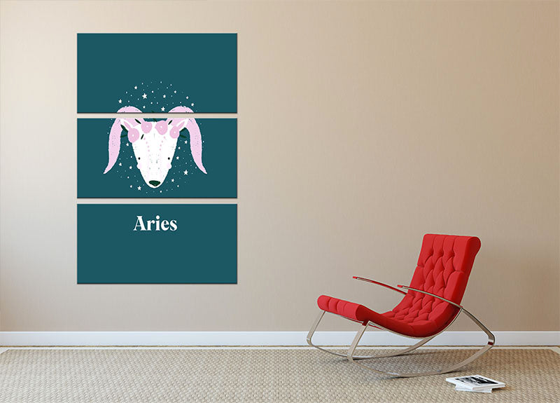 Aries Empowerment Print 3 Split Panel Canvas Print - Canvas Art Rocks - 2