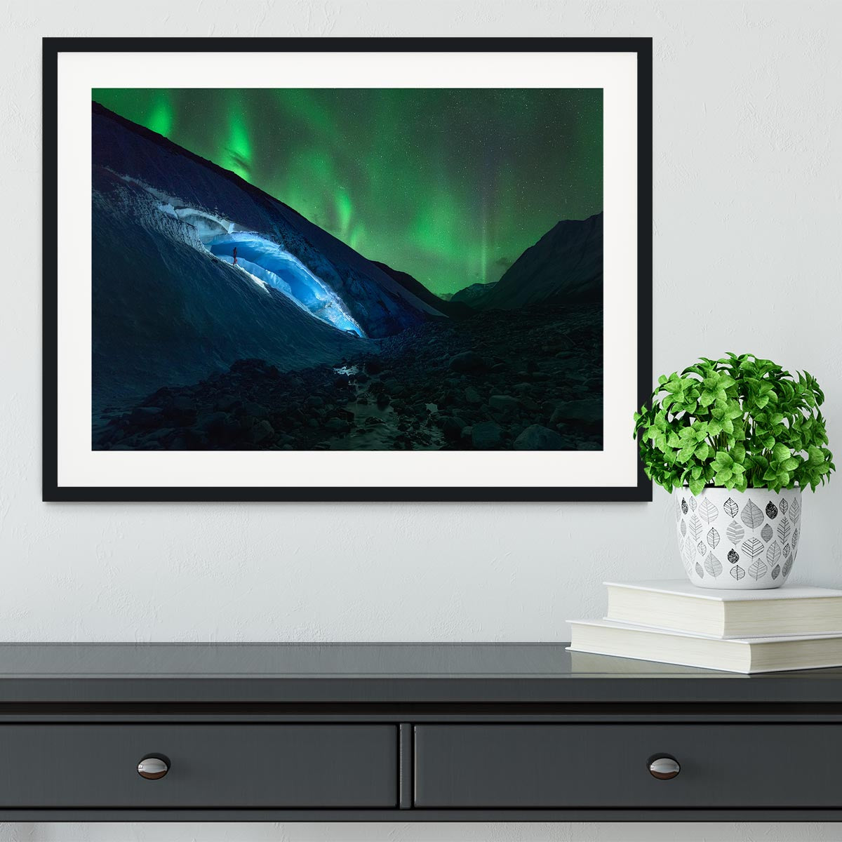 Athabasca Ice Burning Framed Print - Canvas Art Rocks - 1