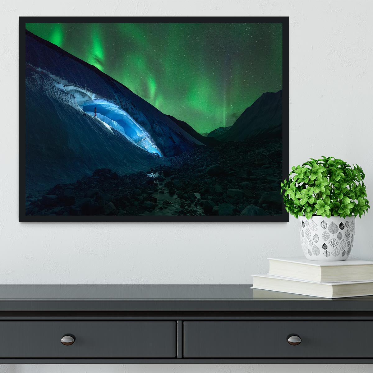 Athabasca Ice Burning Framed Print - Canvas Art Rocks - 2