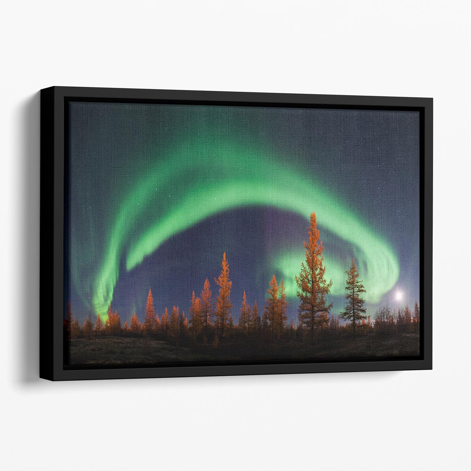 Aurora Polar lights Floating Framed Canvas - Canvas Art Rocks - 1