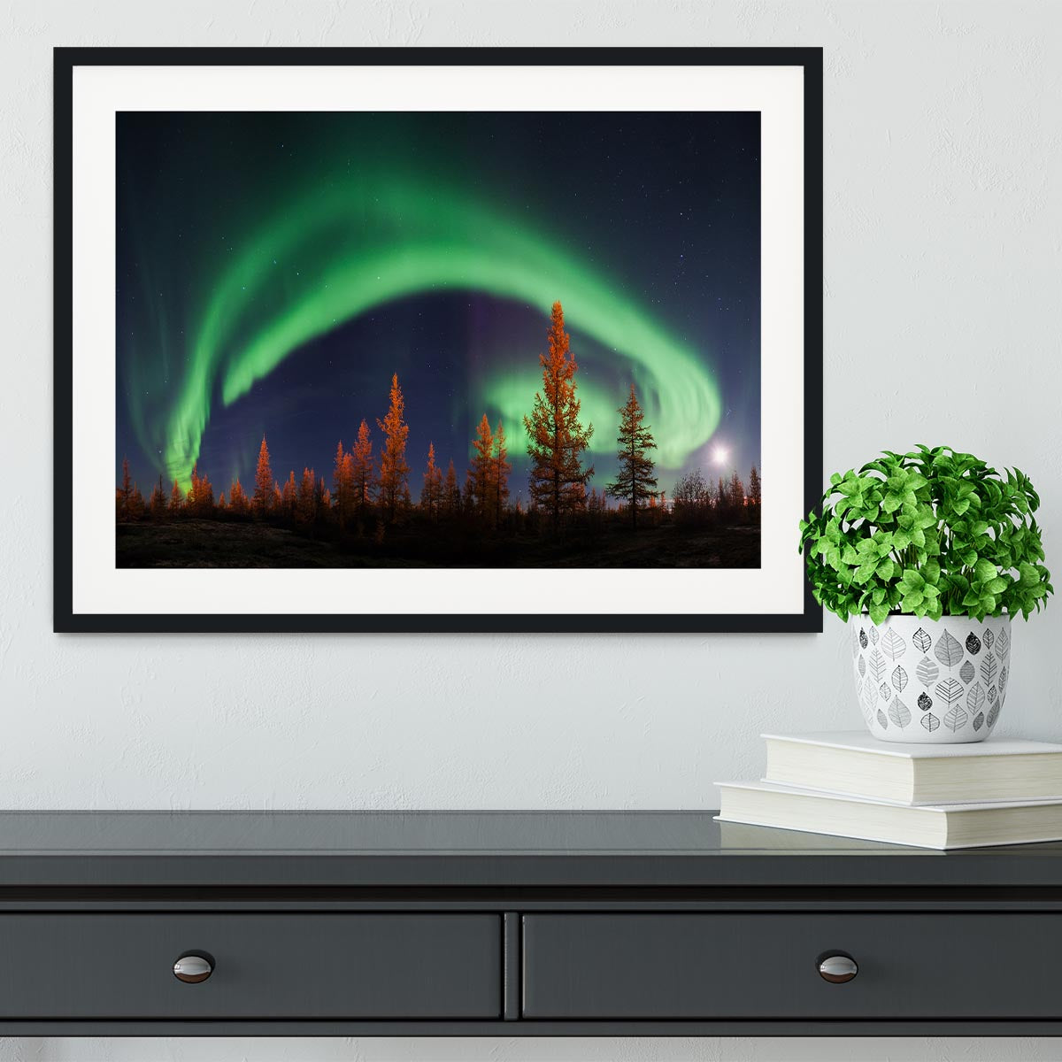 Aurora Polar lights Framed Print - Canvas Art Rocks - 1