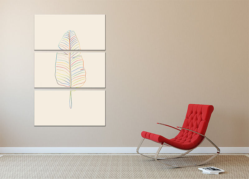 Banana Rainbow Leaf 3 Split Panel Canvas Print - 1x - 2