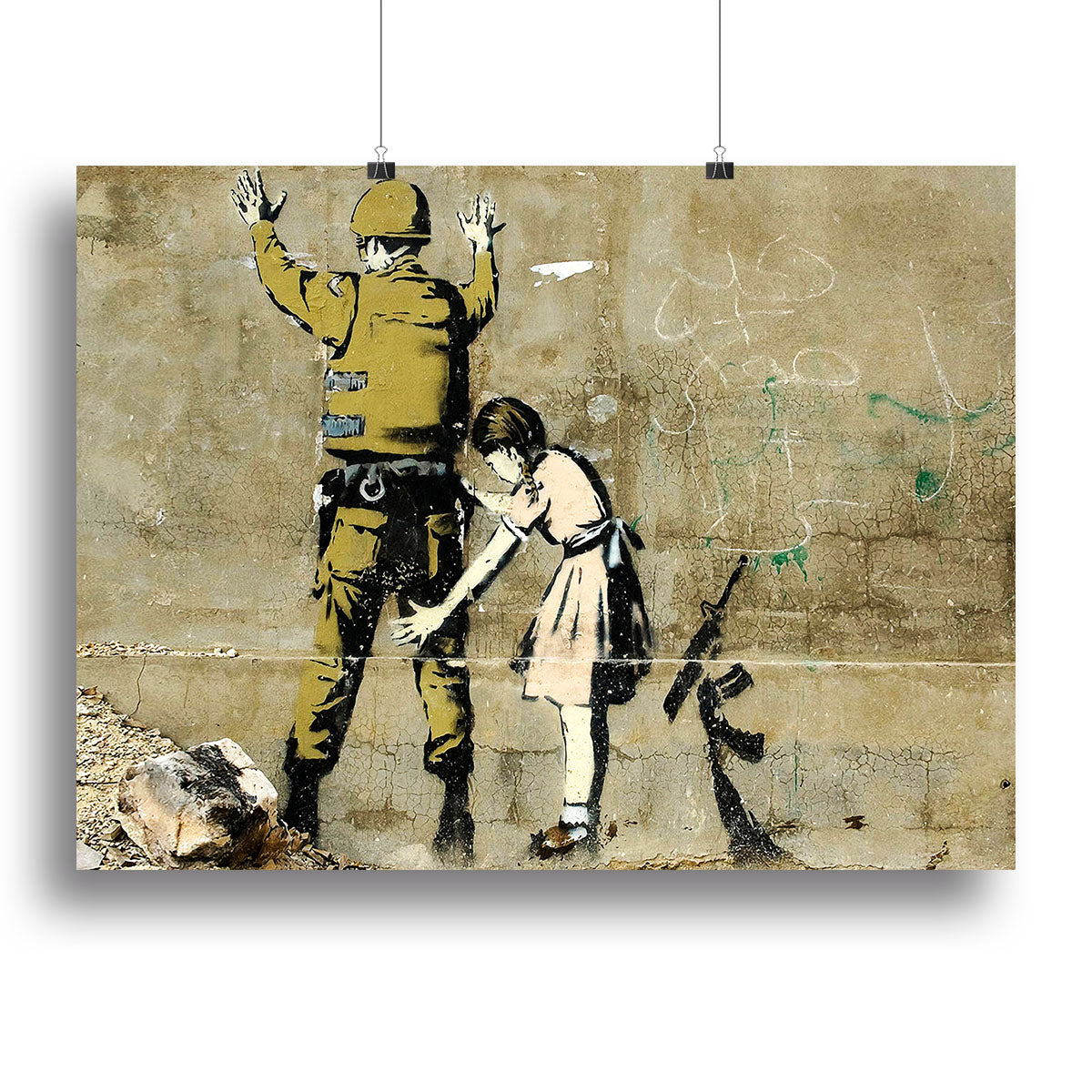 Banksy Girl and Soldier Poster - Unframed
