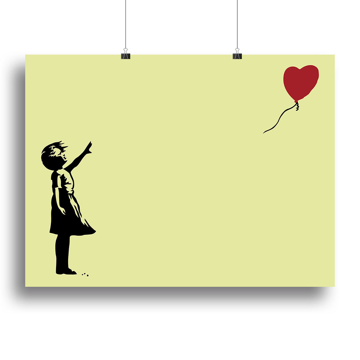 Banksy Balloon Heart Girl Yellow Poster - Unframed