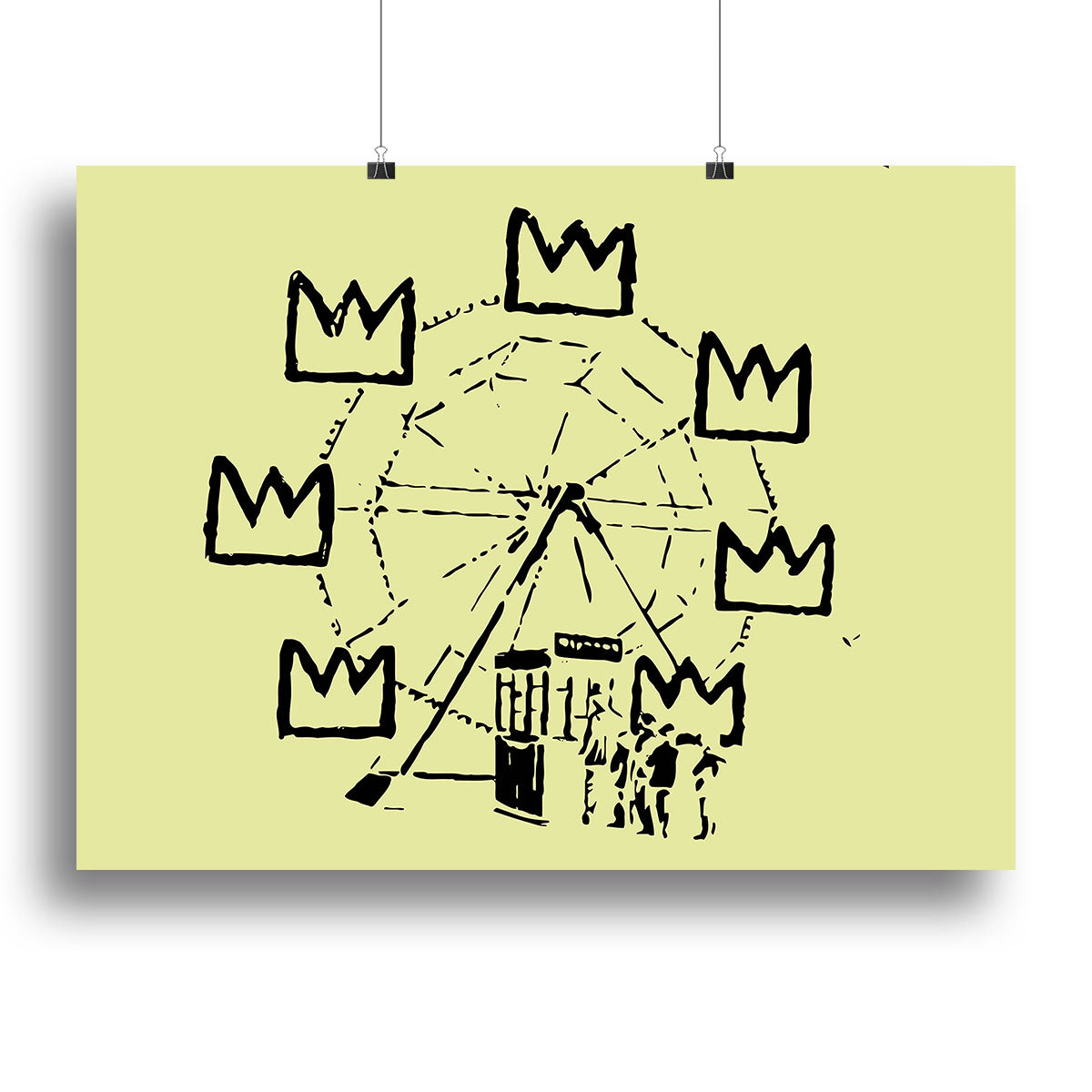Banksy Basquiat Ferris Wheel Yellow Poster - Unframed