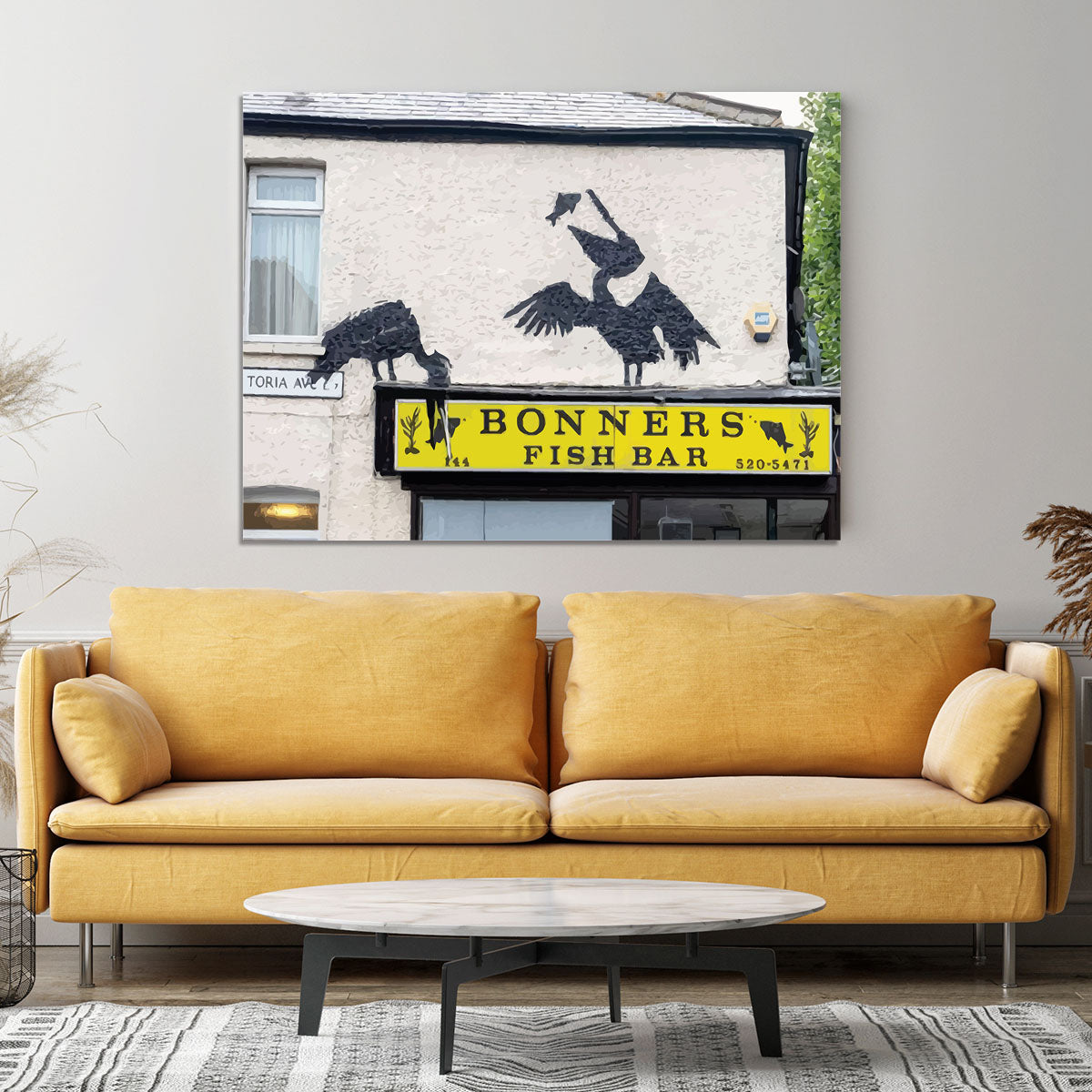 Banksy Bonners Fish Bar Canvas Print or Poster - Canvas Art Rocks - 4