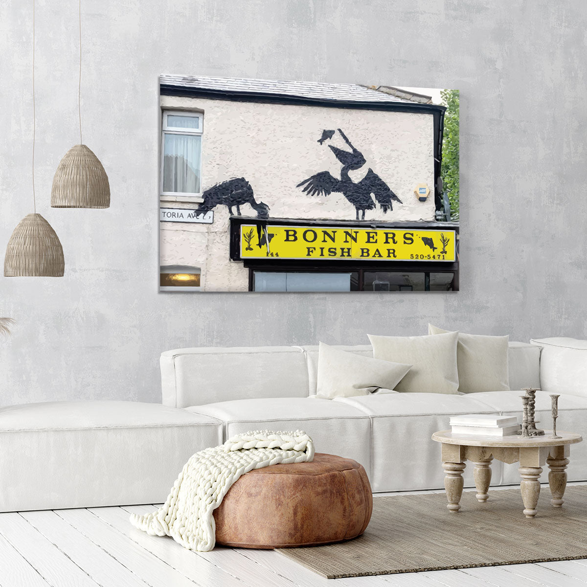 Banksy Bonners Fish Bar Canvas Print or Poster - Canvas Art Rocks - 6