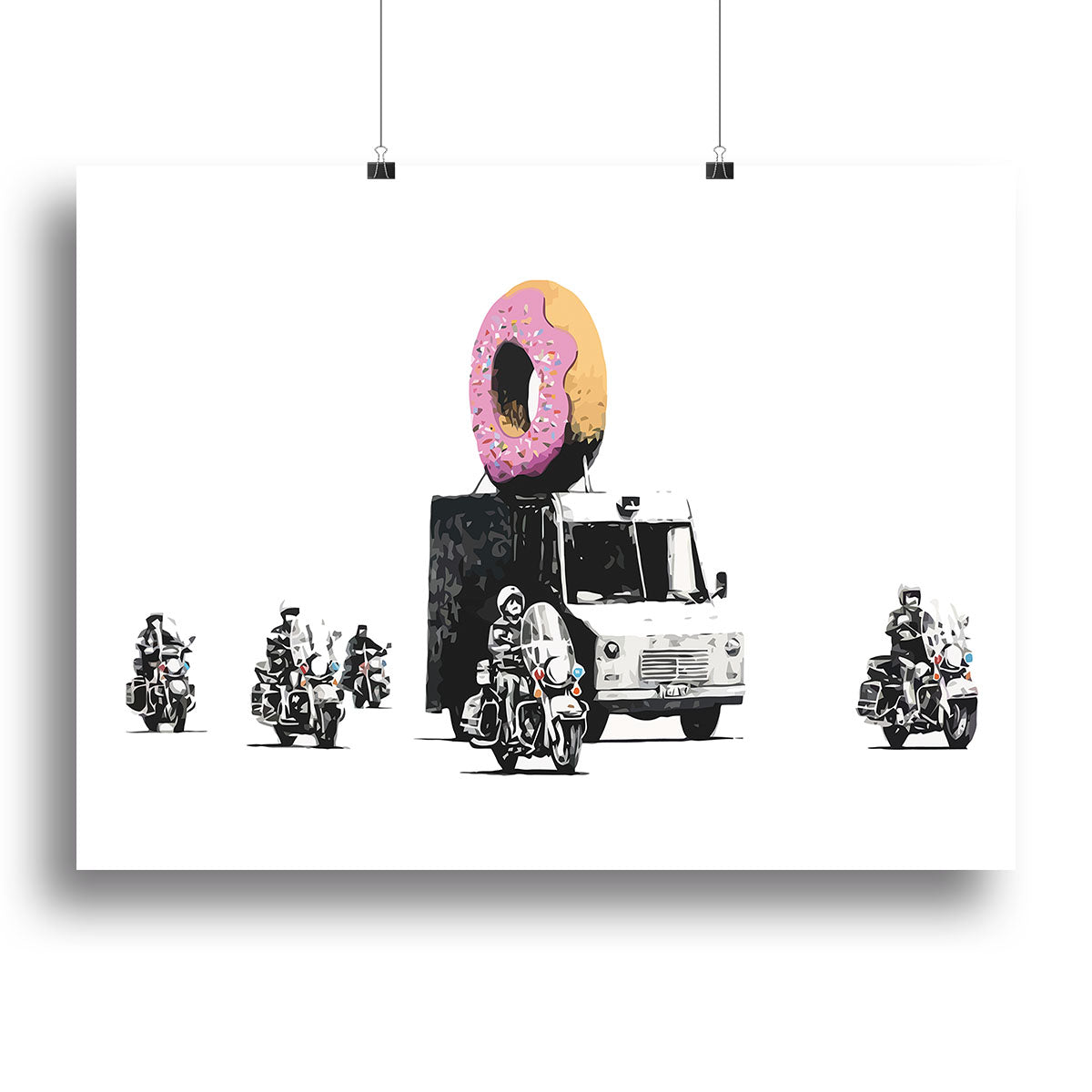 Banksy Doughnut Police Escort Poster - Unframed