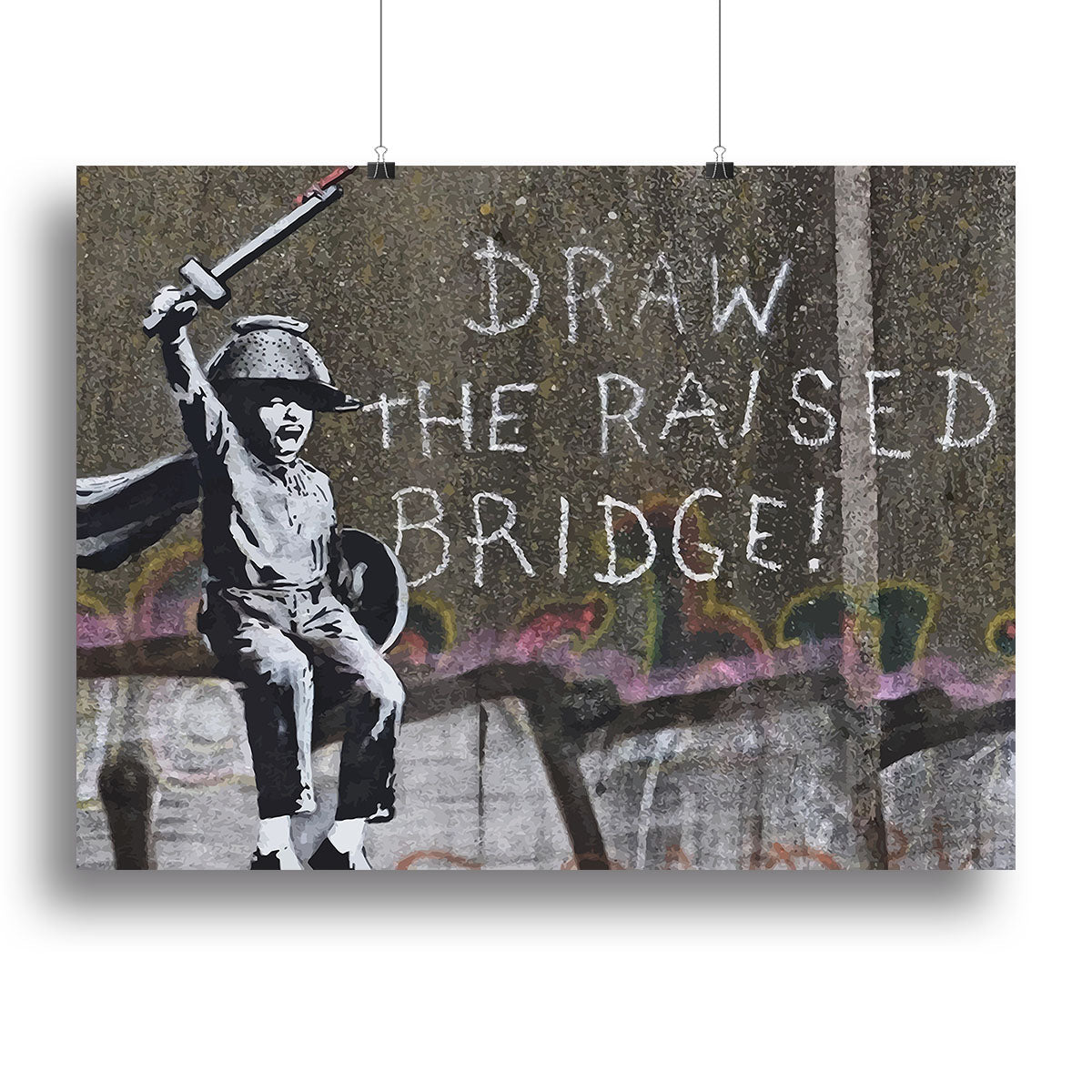 Banksy Draw The Raised Bridge Poster - Unframed