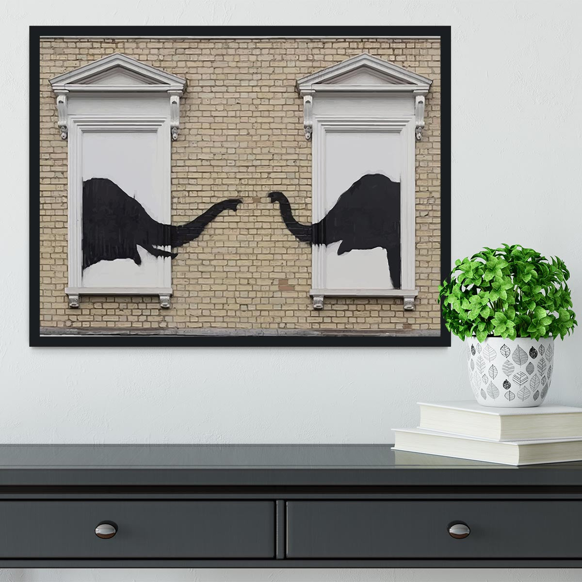 Banksy Elephant In The Room Framed Print - Canvas Art Rocks - 2