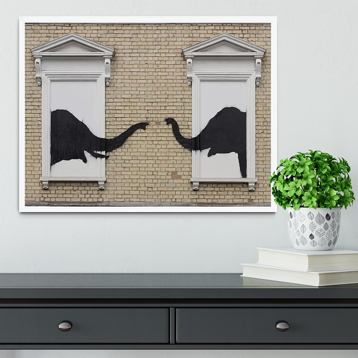 Banksy Elephant In The Room Framed Print - Canvas Art Rocks -6