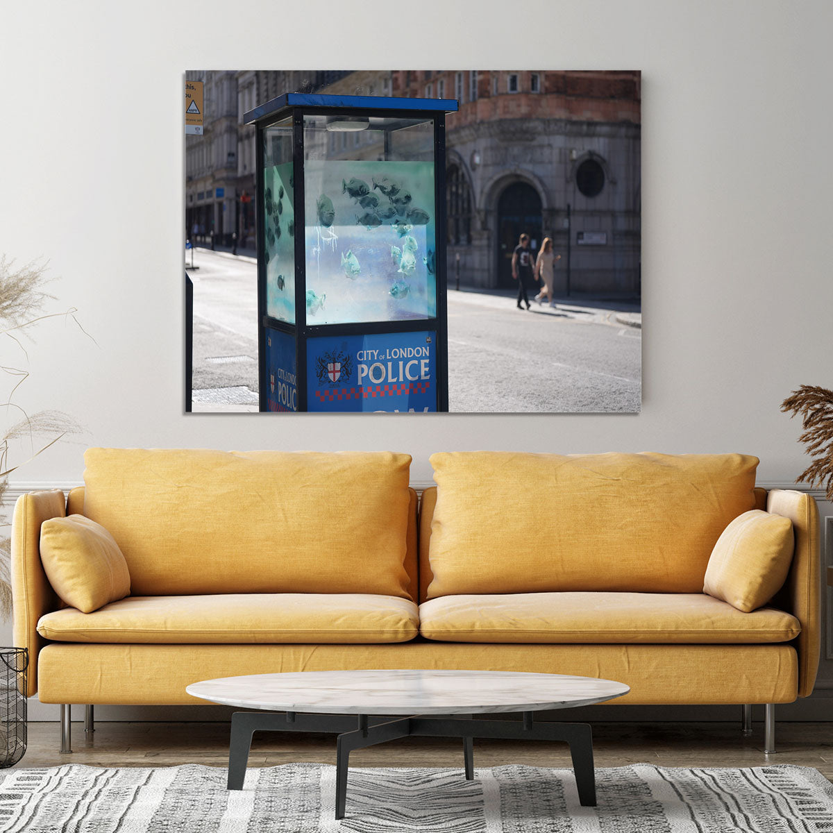 Banksy Fish Police Box Canvas Print or Poster - Canvas Art Rocks - 4