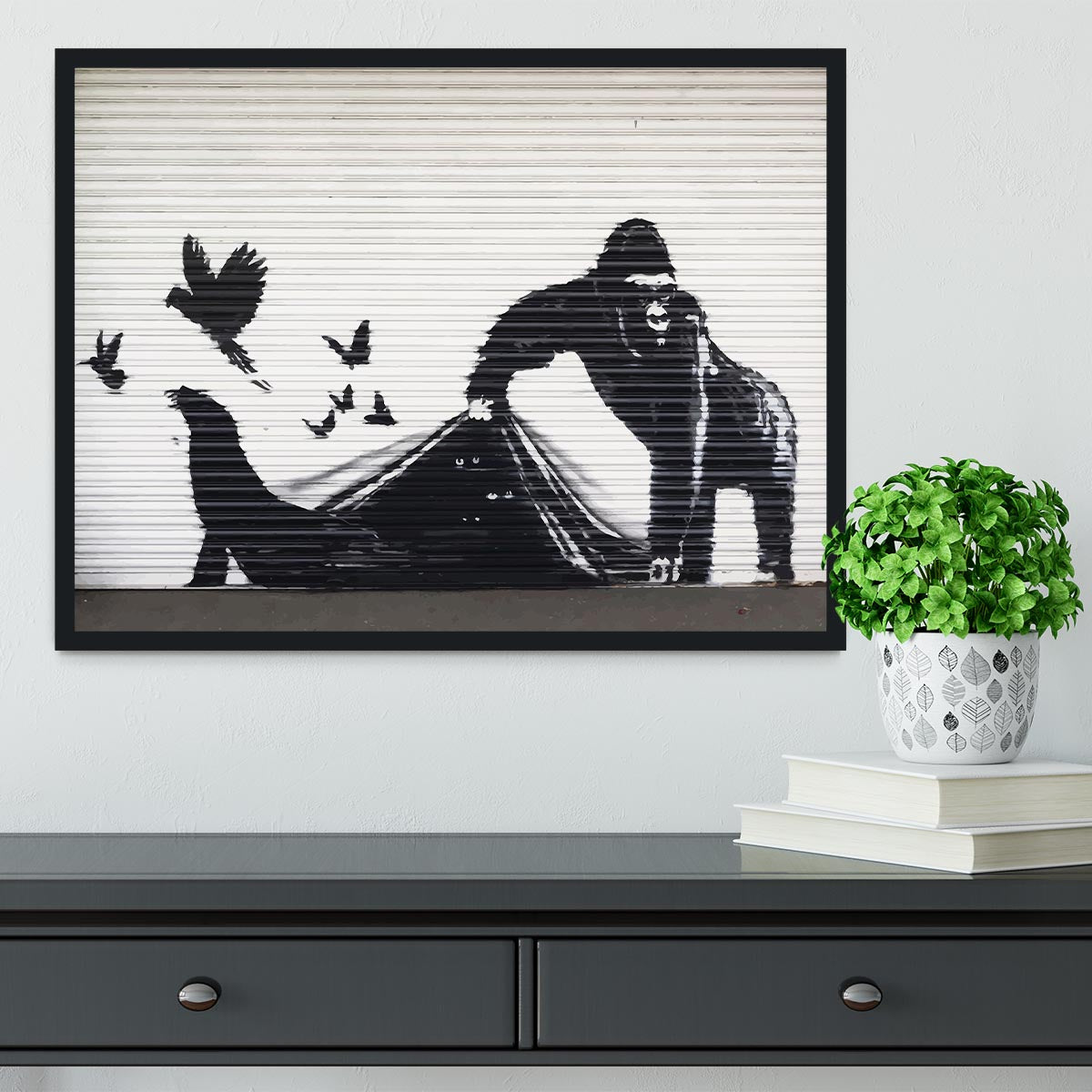 Banksy London Zoo Framed Print - Canvas Art Rocks - 2