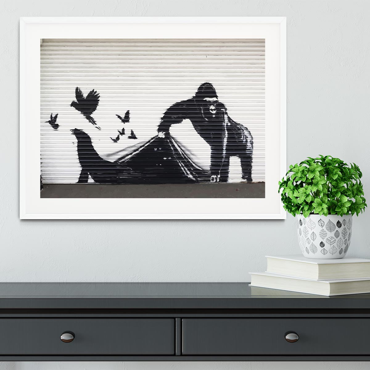 Banksy London Zoo Framed Print - Canvas Art Rocks - 5