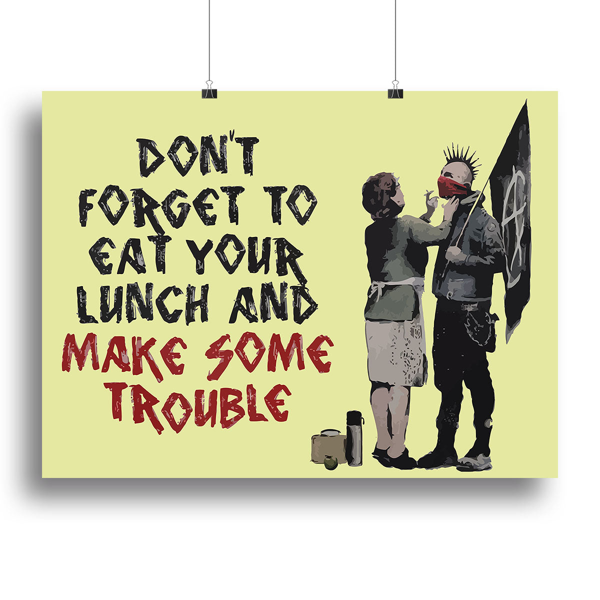 Banksy Make Some Trouble Yellow Poster - Unframed