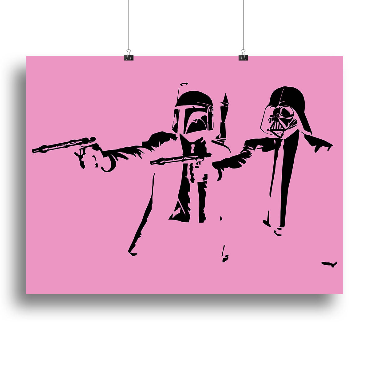 Banksy Pulp Fiction Star Wars Pink Poster - Unframed