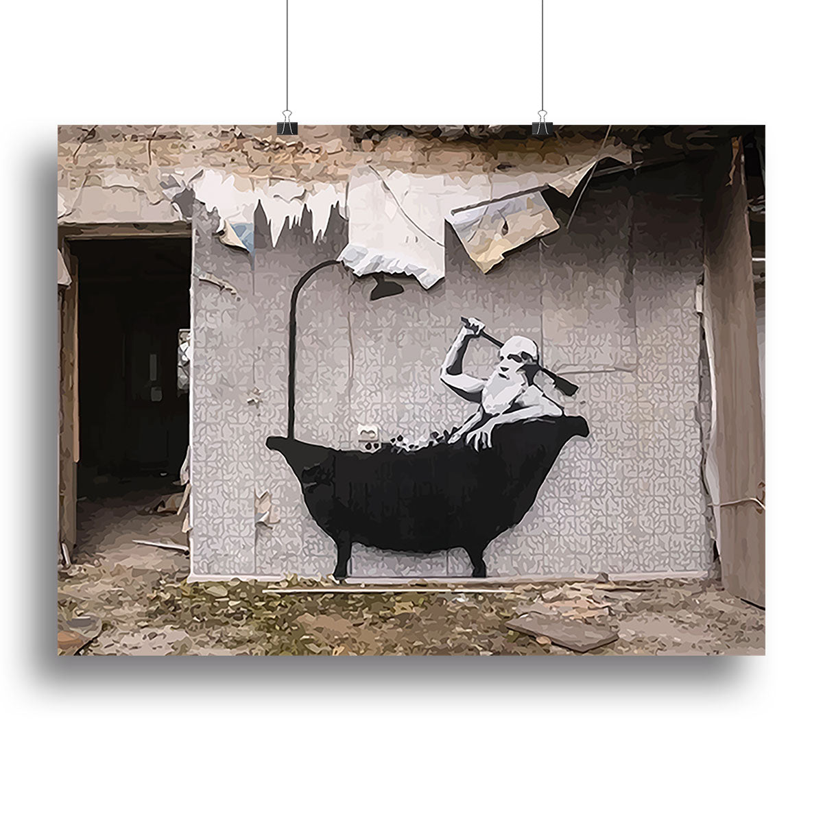 Banksy Ukraine Man In Bath Poster - Unframed