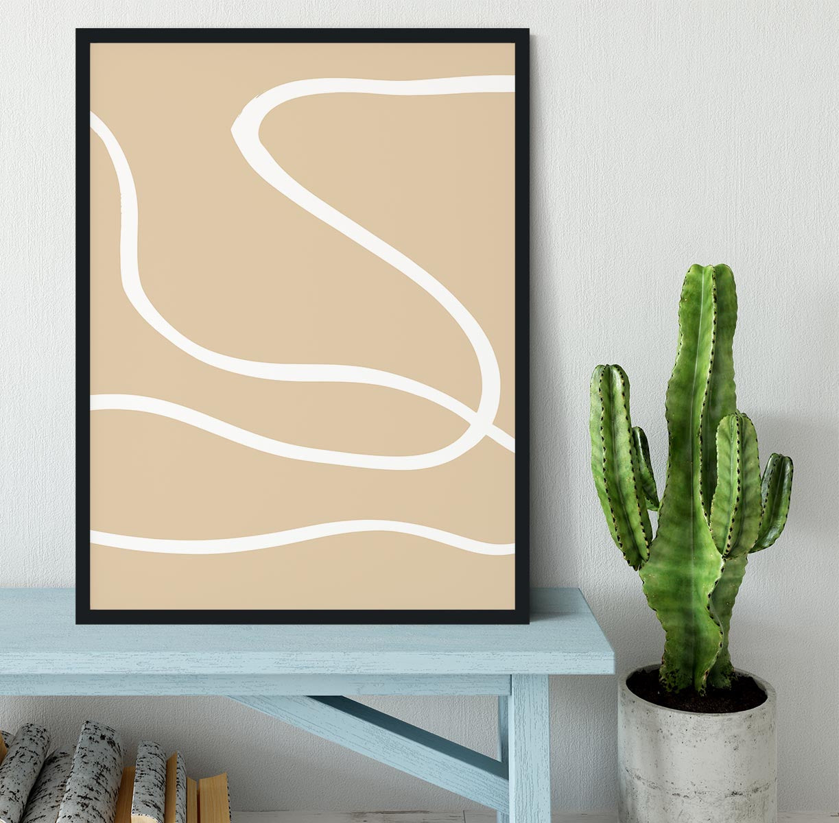 Beige Lines 01 Framed Print - 1x - 2