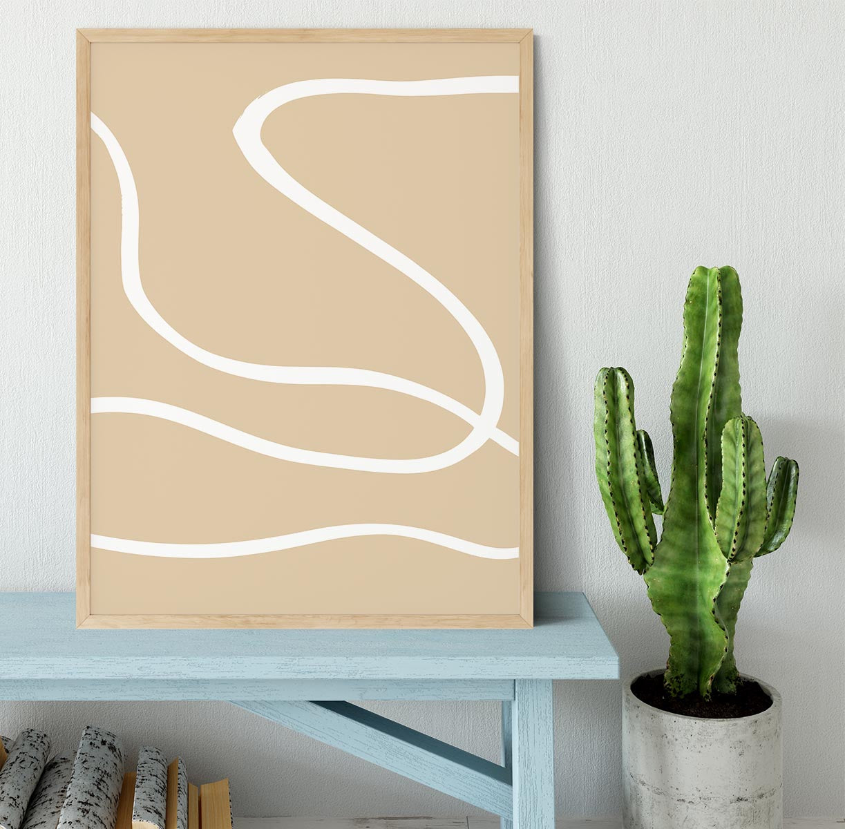 Beige Lines 01 Framed Print - 1x - 4