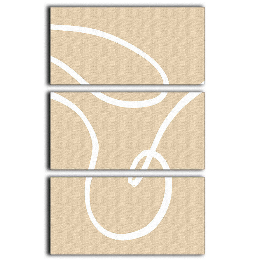 Beige Lines 02 3 Split Panel Canvas Print - 1x - 1