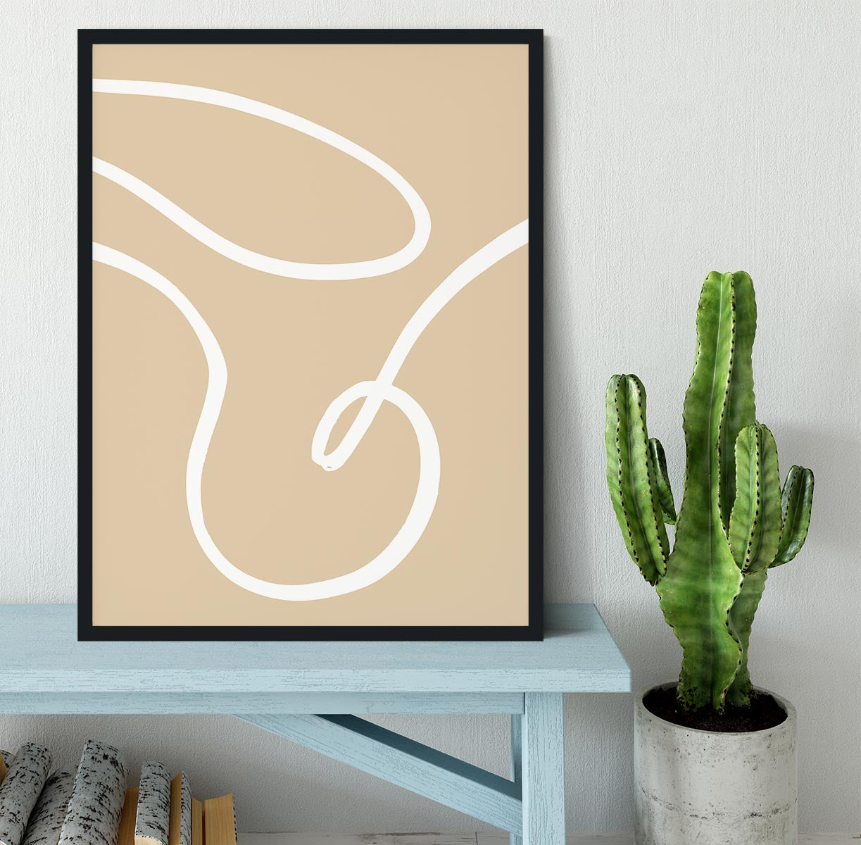 Beige Lines 02 Framed Print - 1x - 2