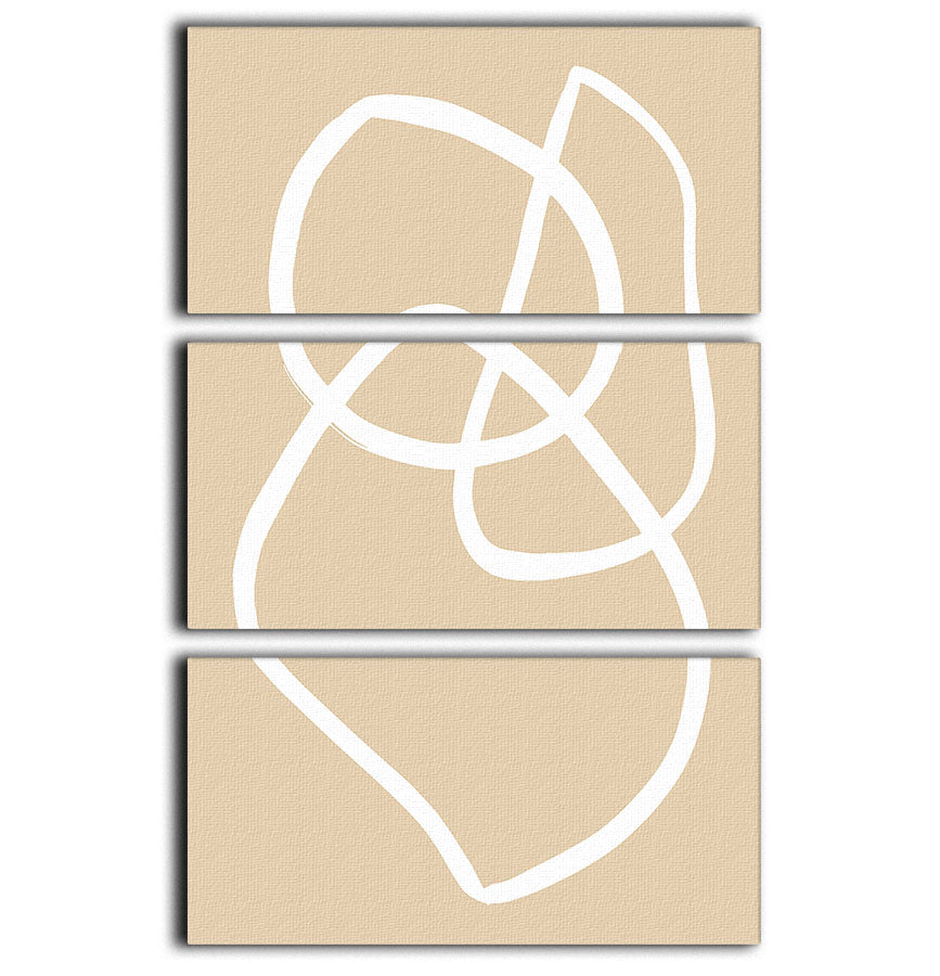 Beige Lines 03 3 Split Panel Canvas Print - 1x - 1