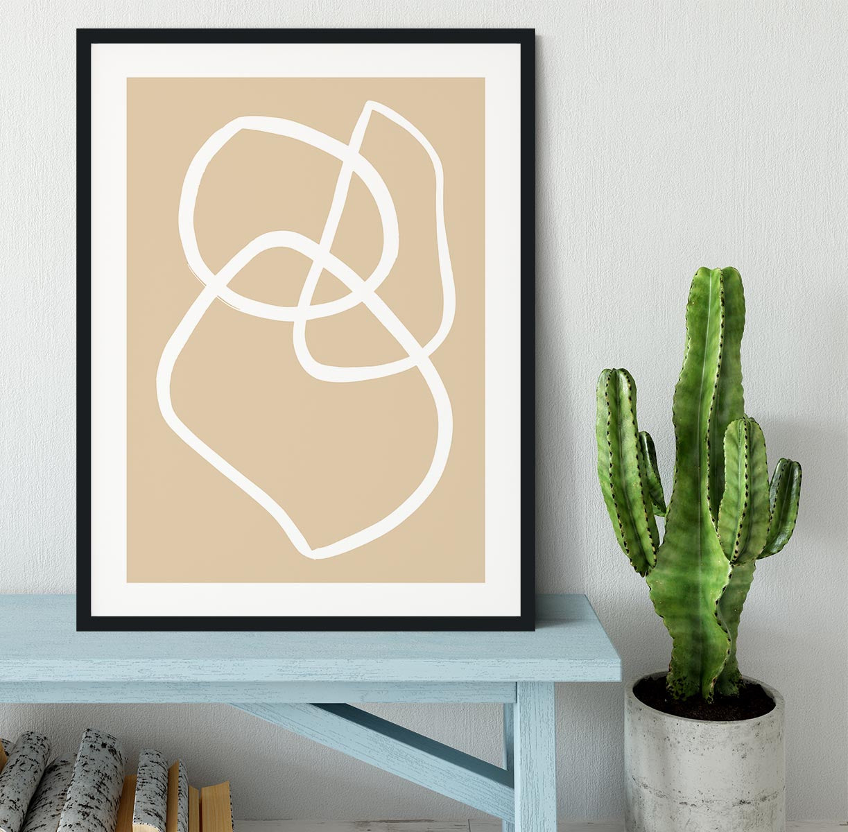 Beige Lines 03 Framed Print - 1x - 1