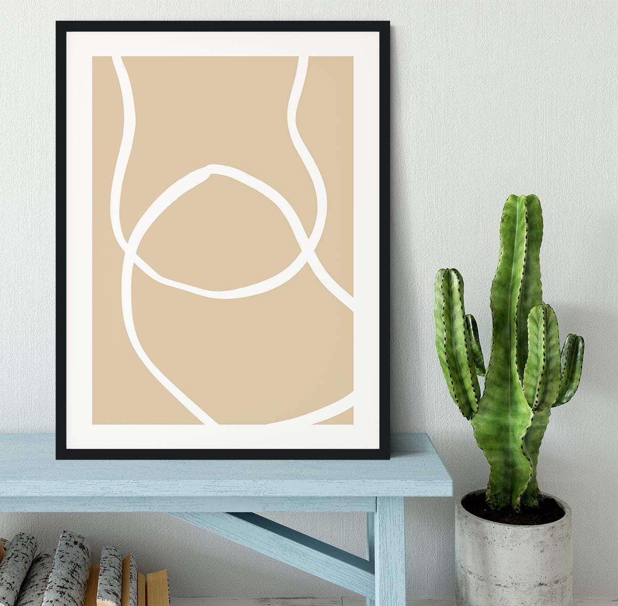 Beige Lines 04 Framed Print - 1x - 1