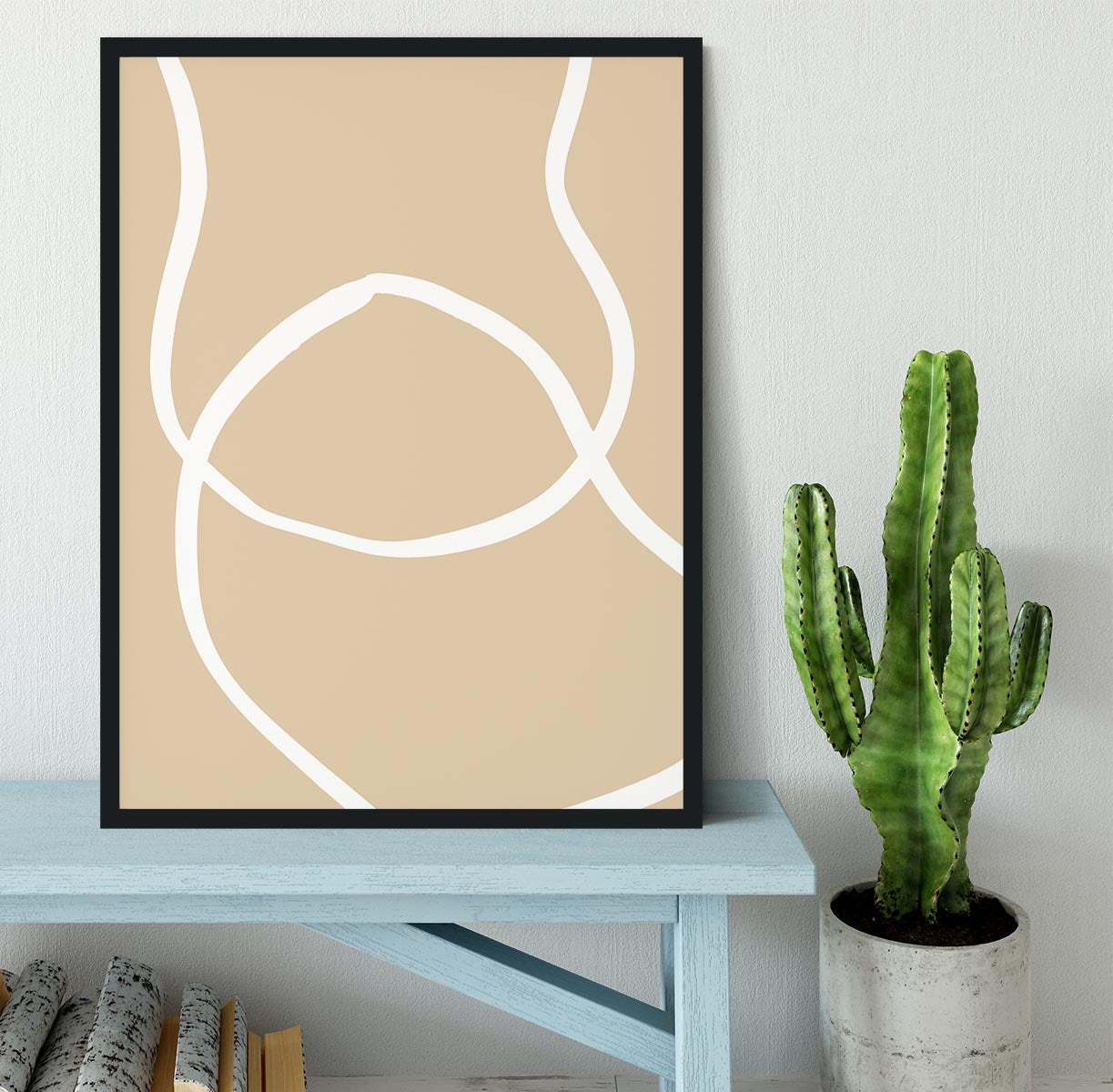 Beige Lines 04 Framed Print - 1x - 2