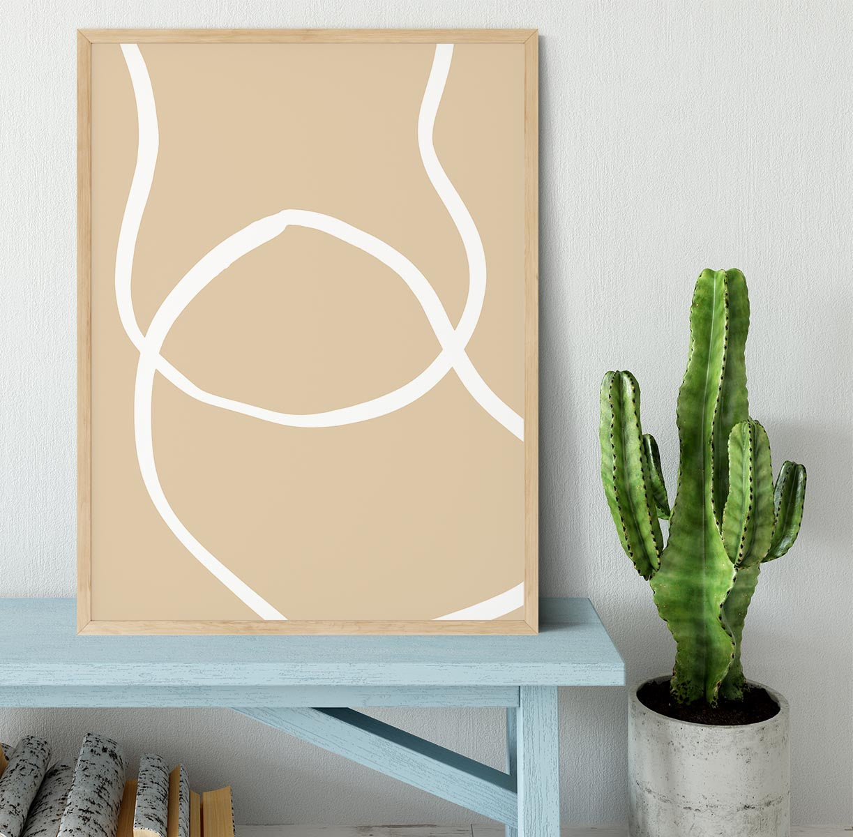 Beige Lines 04 Framed Print - 1x - 4