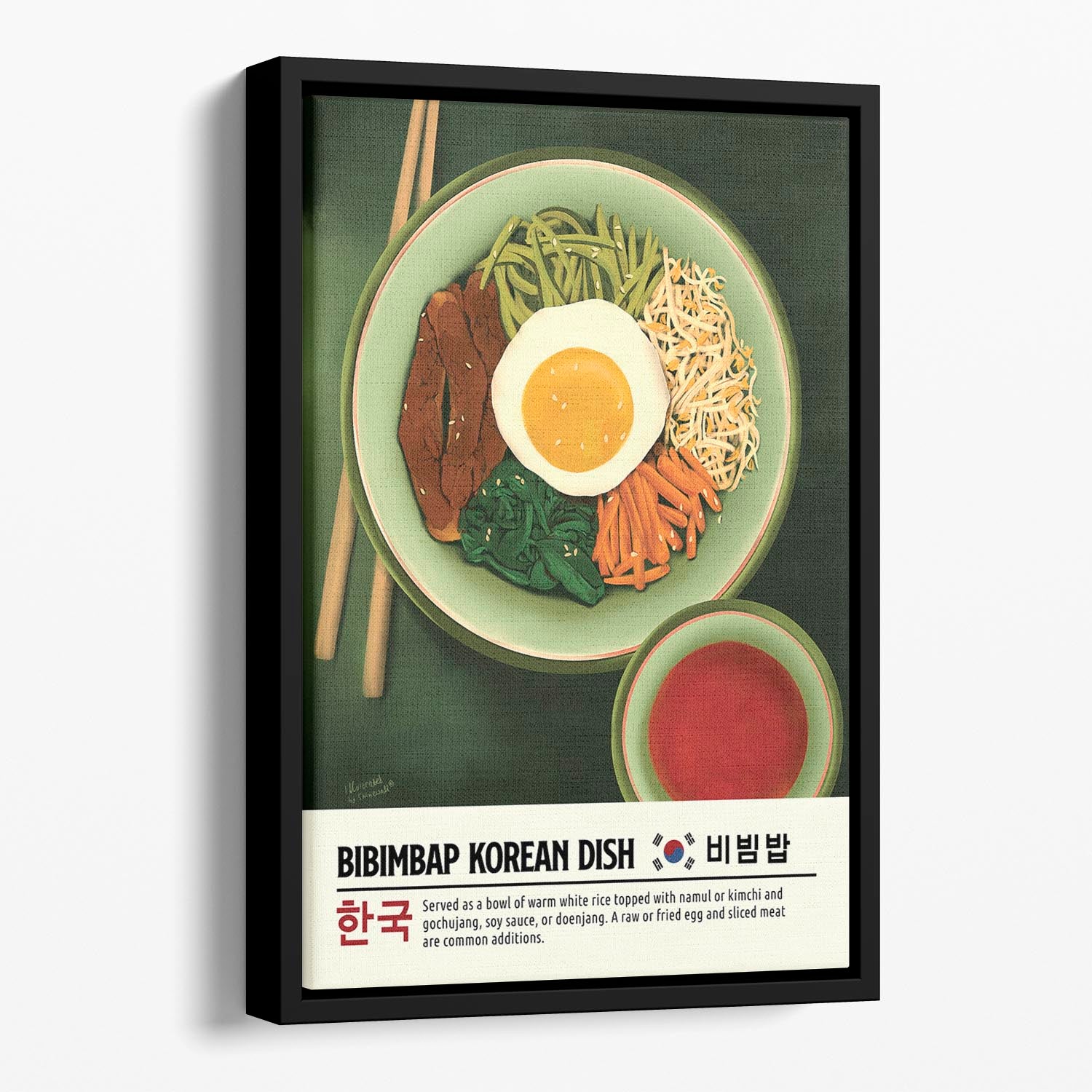 Bibimbap Floating Framed Canvas - Canvas Art Rocks - 1