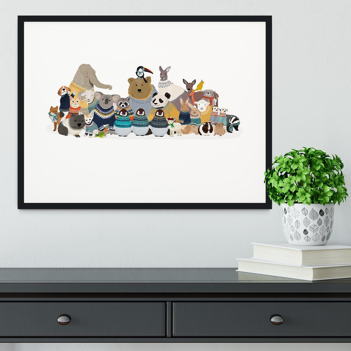 Big Group of Friends In Jumpers Framed Print - 1x - 1