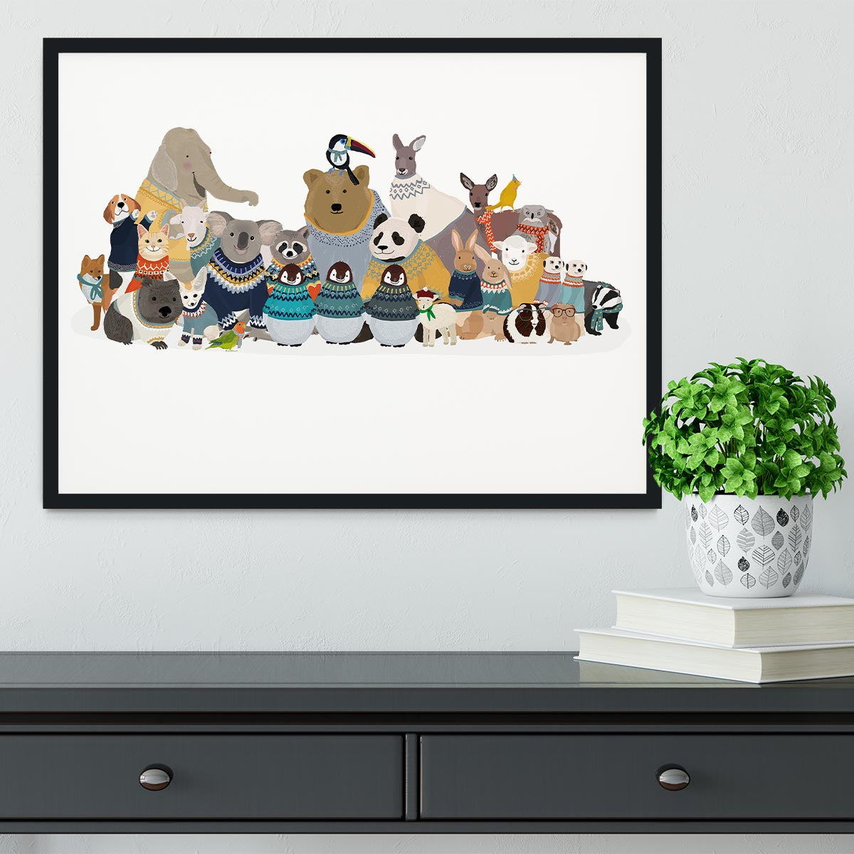 Big Group of Friends In Jumpers Framed Print - 1x - 2