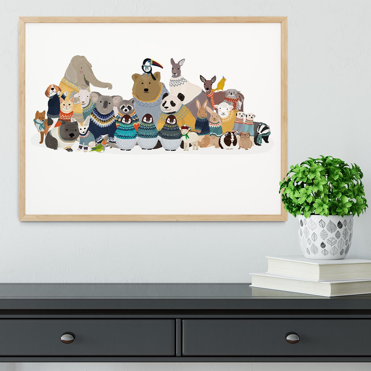 Big Group of Friends In Jumpers Framed Print - 1x - 4