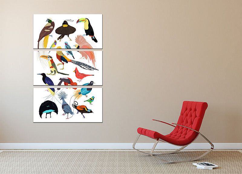 Birds of Paradise 3 Split Panel Canvas Print - 1x - 2