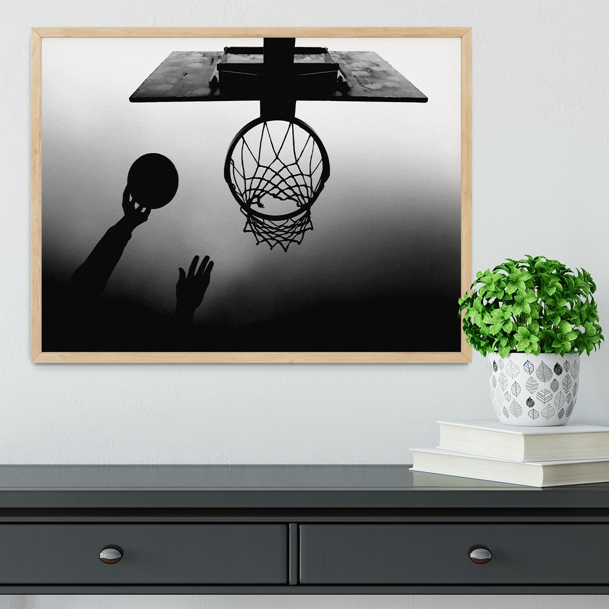 Black And White Basketball Hoop Framed Print - 1x - 4