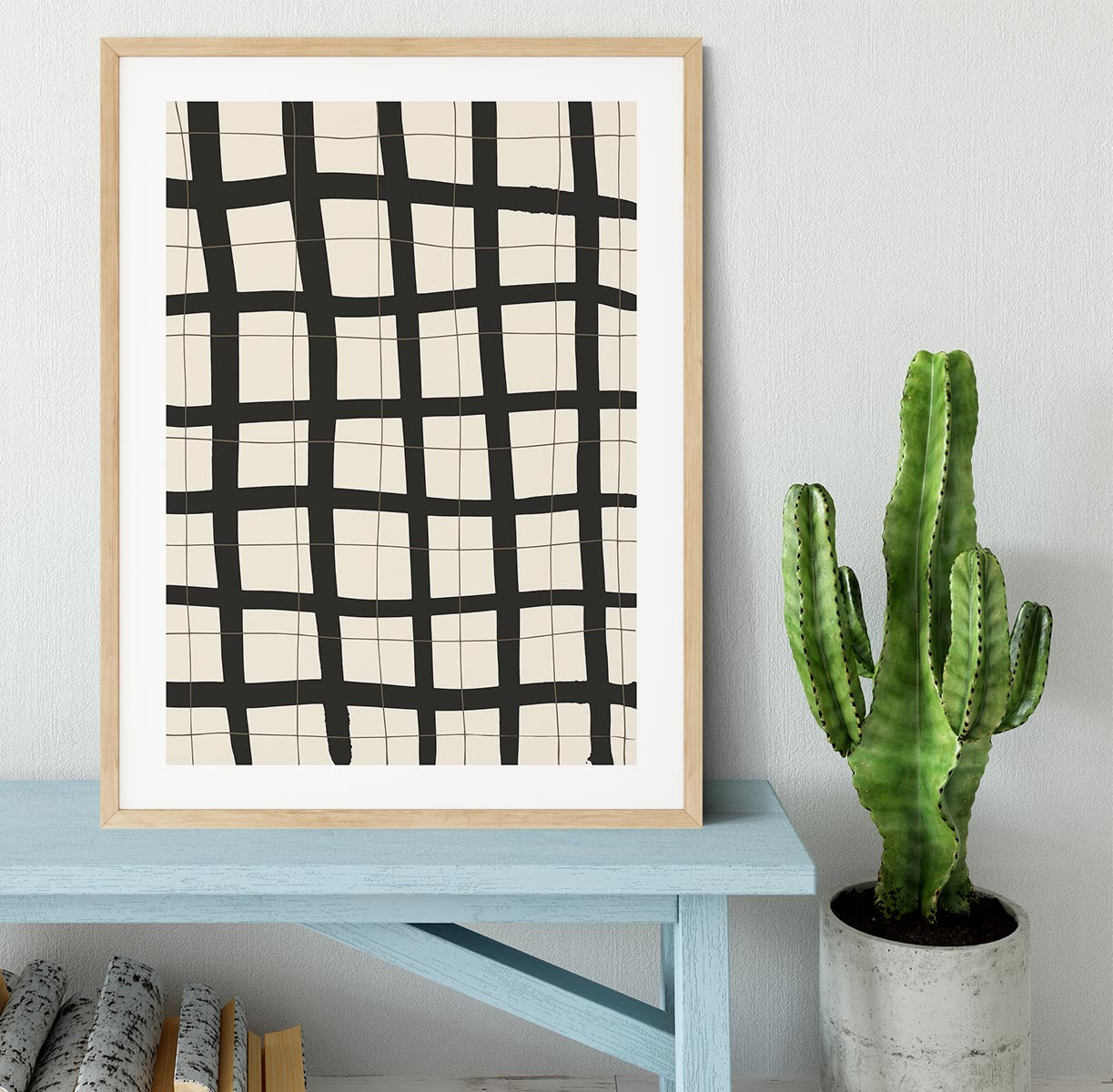 Black Grid Framed Print - 1x - 3