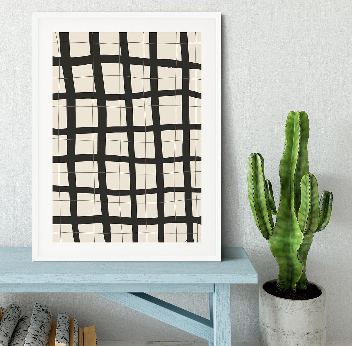 Black Grid Framed Print - 1x - 5