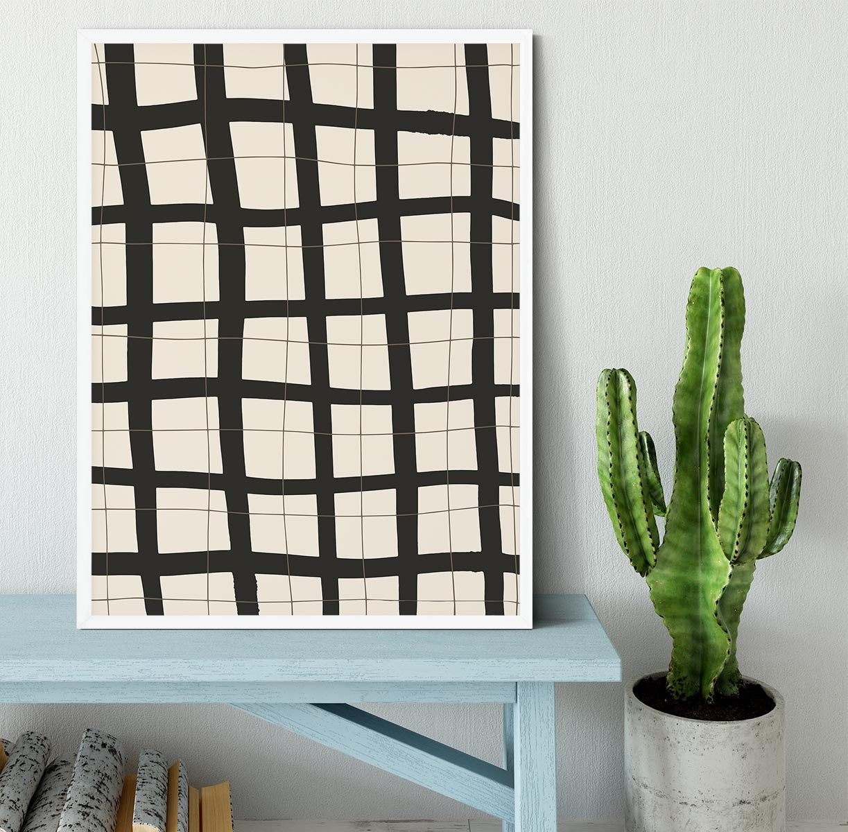 Black Grid Framed Print - 1x -6