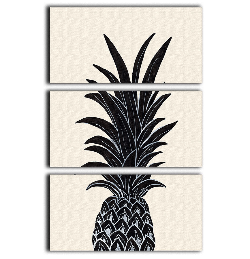 Black Pineapple 3 Split Panel Canvas Print - 1x - 1