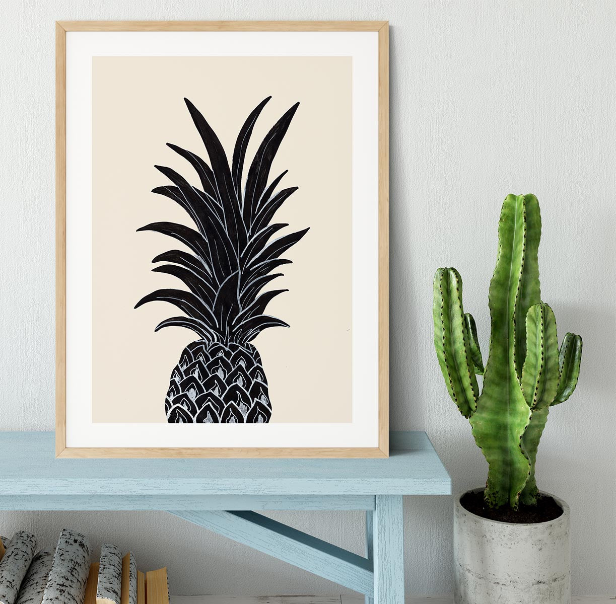 Black Pineapple Framed Print - 1x - 3