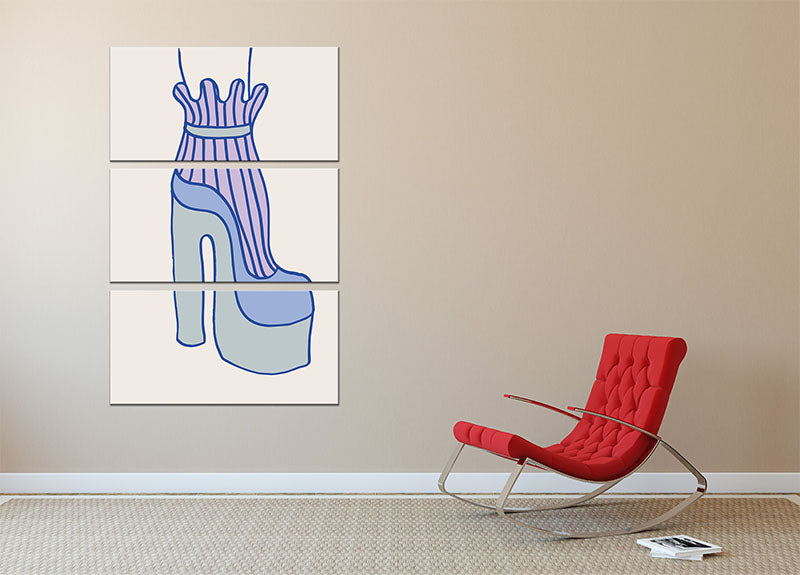 Blue Heel 3 Split Panel Canvas Print - 1x - 2