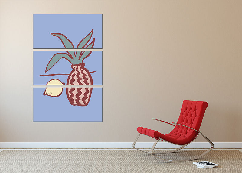 Blue Lemon 3 Split Panel Canvas Print - 1x - 2