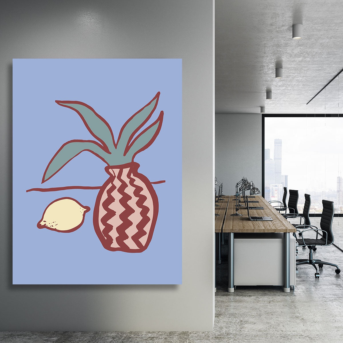 Blue Lemon Canvas Print or Poster - 1x - 3