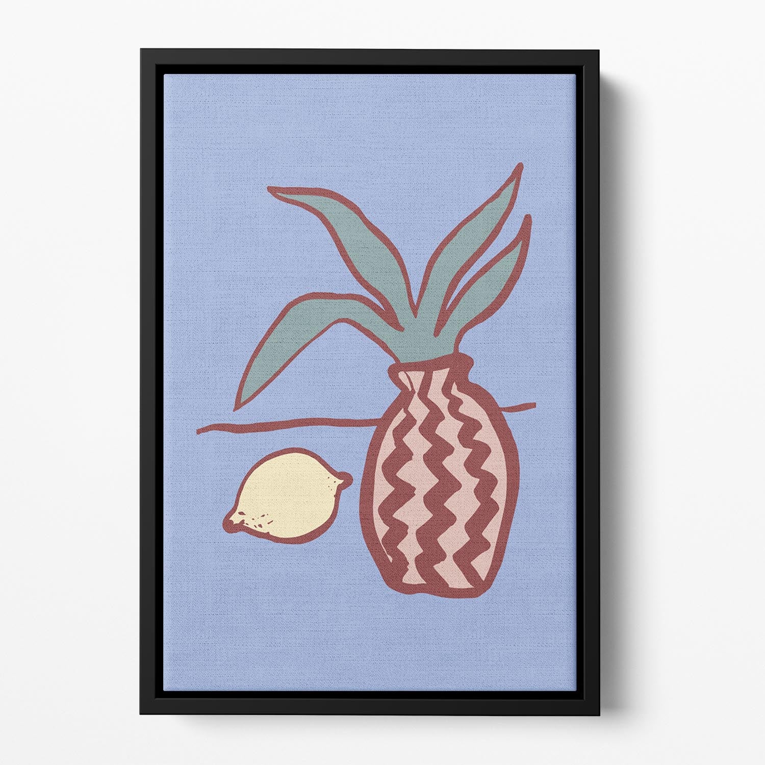 Blue Lemon Floating Framed Canvas - 1x - 2